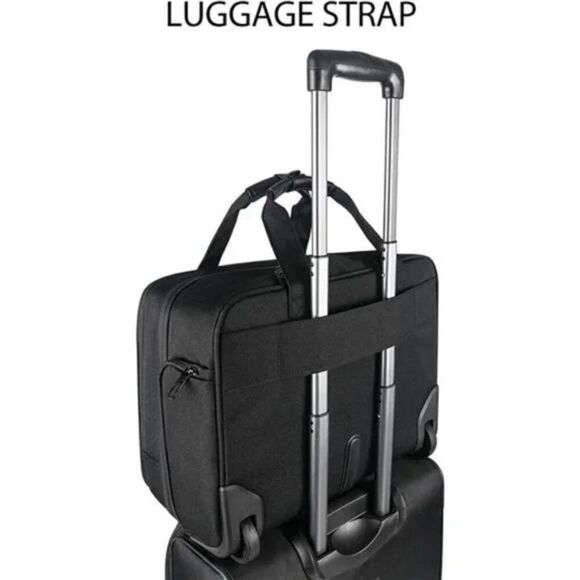 17.3 Inch Rolling Laptop Bag with RFID Pockets, Waterproof For Men, Women, Black - Picture 6 of 7